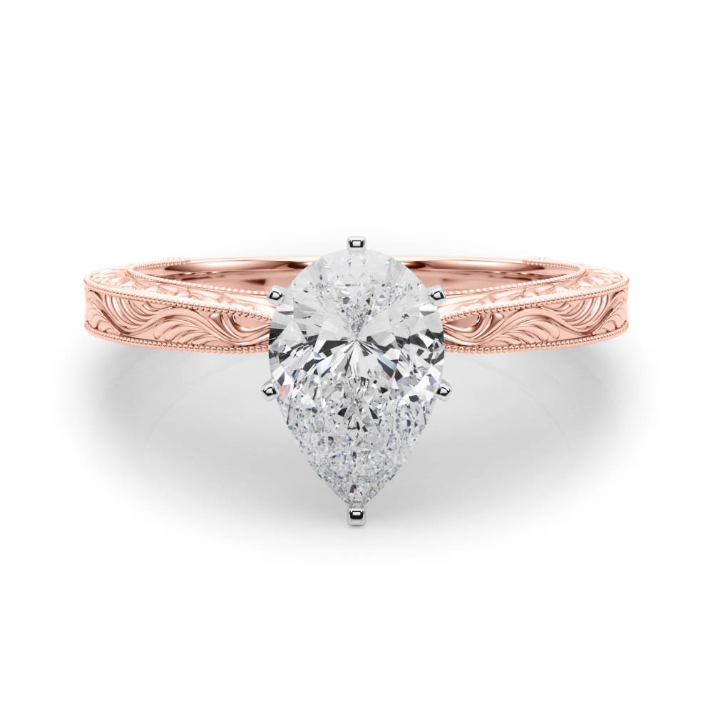 Victoria Pear Diamond Solitaire Engagement Ring-VIRABYANI